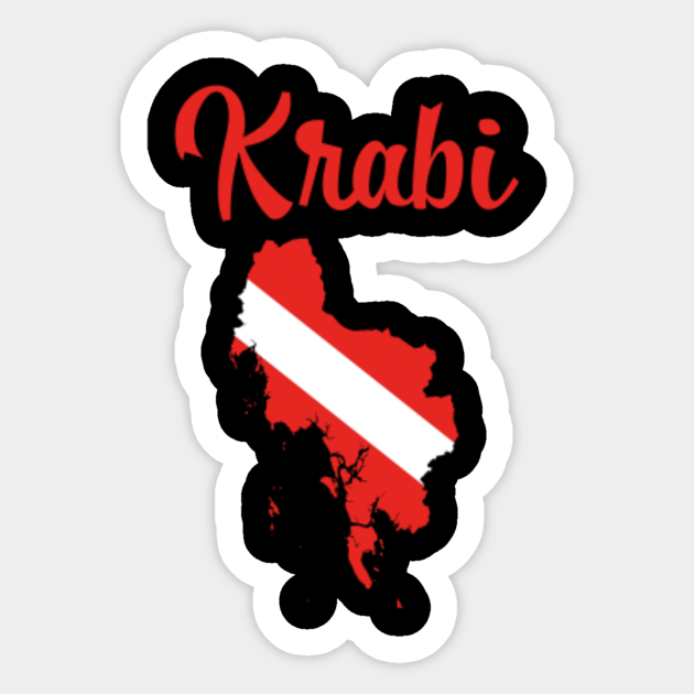 Krabi Scuba Diving Flag Diver Down Krabi Sticker TeePublic